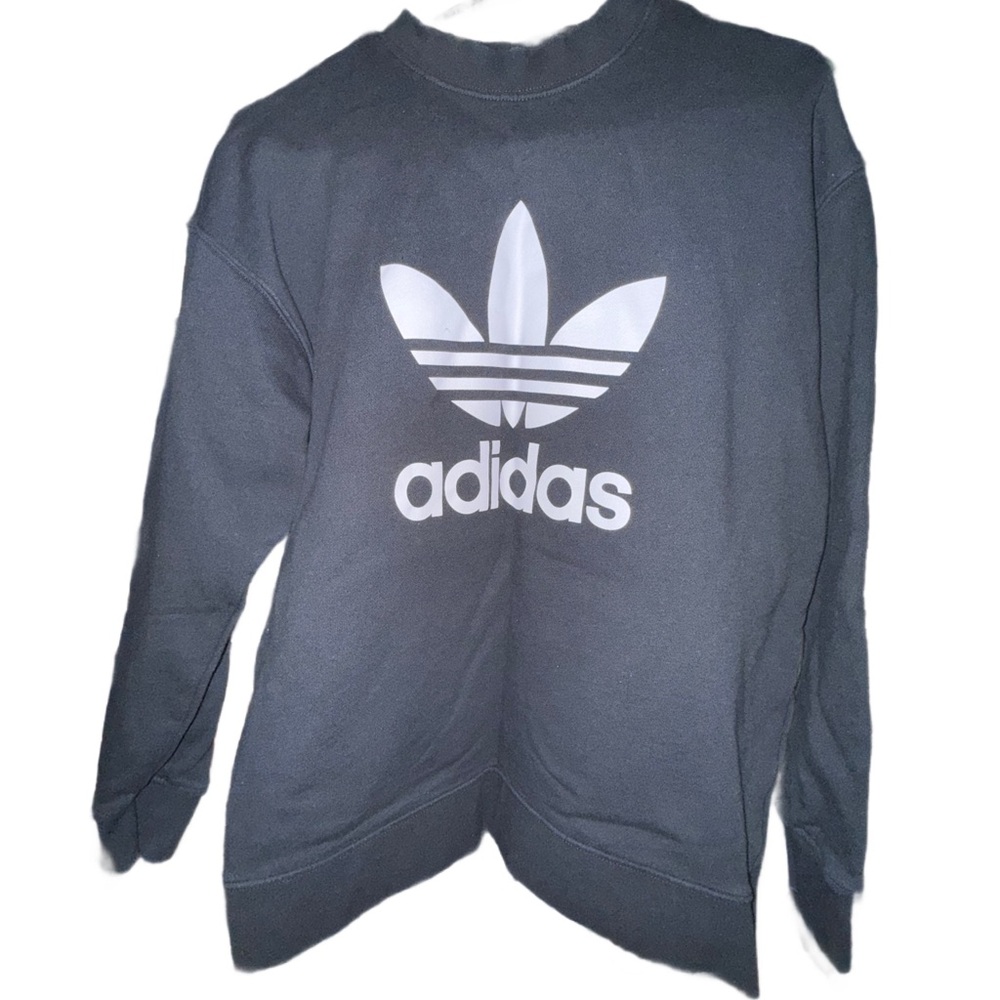 Adidas Black and White Logo Sweatshirt Men Medium